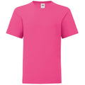 Fuchsia - Front - Fruit Of The Loom Jungen Iconic T-Shirt