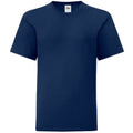 Navy - Front - Fruit Of The Loom Jungen Iconic T-Shirt