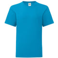 Azurblau - Front - Fruit Of The Loom Jungen Iconic T-Shirt