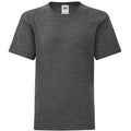 Dunkelgrau meliert - Front - Fruit Of The Loom Jungen Iconic T-Shirt