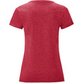 Rot meliert - Back - Fruit Of The Loom Damen T-Shirt Iconic, kurzärmlig