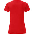 Rot - Back - Fruit Of The Loom Damen T-Shirt Iconic, kurzärmlig