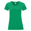 Kleegrün - Front - Fruit Of The Loom Damen T-Shirt Iconic, kurzärmlig