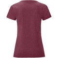 Burgunder meliert - Back - Fruit Of The Loom Damen T-Shirt Iconic, kurzärmlig