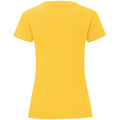 Sonnengelb - Back - Fruit Of The Loom Damen T-Shirt Iconic, kurzärmlig