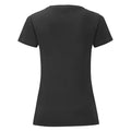 Schwarz - Back - Fruit Of The Loom Damen T-Shirt Iconic, kurzärmlig