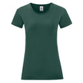 Tannengrün - Front - Fruit Of The Loom Damen T-Shirt Iconic, kurzärmlig