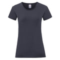 Navy dunkel - Front - Fruit Of The Loom Damen T-Shirt Iconic, kurzärmlig