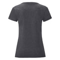 Dunkelgrau meliert - Back - Fruit Of The Loom Damen T-Shirt Iconic, kurzärmlig