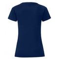 Marineblau - Back - Fruit Of The Loom Damen T-Shirt Iconic, kurzärmlig