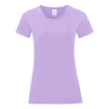 Sanfter Lavendel - Front - Fruit Of The Loom Damen T-Shirt Iconic, kurzärmlig