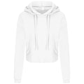 Arktisch Weiß - Front - AWDis Just Hoods Damen Girlie Crop-Kapuzenpullover