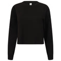 Schwarz - Front - SF - "Slounge" Kurzes Sweatshirt für Damen
