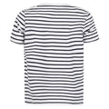 Weiß-Oxford Marineblau - Back - Skinni Minni Kinder Streifenmuster T-Shirt