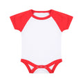 Weiß-Rot - Front - Larkwood Baby Jungen-Mädchen Essential Kurzarm Baseball Body