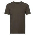 Dunkles Olive - Front - Russell Herren Authentic Pure Organik T-Shirt