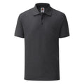 Dunkelgrau meliert - Front - Fruit Of The Loom Herren Piqu Polo Shirt