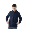 Marineblau - Front - Henbury Herren Zip  Mikro Fleece Top