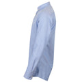 Blau - Side - Henbury Herren Modern Langarm Oxford Hemd