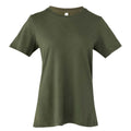 Militärgrün - Front - Bella + Canvas Damen Relaxed Jersey T-Shirt