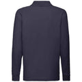 Marineblau - Back - Fruit Of The Loom Kinder Langarm Pique Polo Shirt