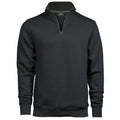 Dunkelgrau - Front - Tee Jays Herren Halb Zip Sweatshirt