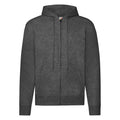 Dunkelgrau meliert - Front - Fruit of the Loom - Sweatshirt, mit Kapuze für Herren