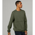 Militärgrün - Back - Bella + Canvas - Sweatshirt, Rohe Nähte für Herren-Damen Unisex