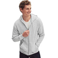 Grau meliert - Side - Fruit of the Loom - "Premium" Hoodie mit durchgehendem Reißverschluss für Herren-Damen Unisex