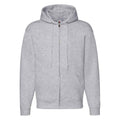 Grau meliert - Front - Fruit of the Loom - "Premium" Hoodie mit durchgehendem Reißverschluss für Herren-Damen Unisex