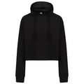 Schwarz - Front - SF - "Slounge" Kurzes Hoodie für Damen