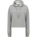 Grau - Front - SF - "Slounge" Kurzes Hoodie für Damen