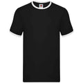 Schwarz-Weiß - Front - Fruit of the Loom - "Ringer" T-Shirt für Herren