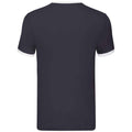 Marineblau-Weiß - Back - Fruit of the Loom - "Ringer" T-Shirt für Herren