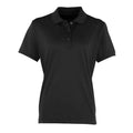 Schwarz - Front - Premier - "Coolchecker" Poloshirt für Damen