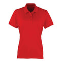 Rot - Front - Premier - "Coolchecker" Poloshirt für Damen