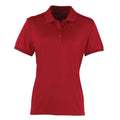 Burgunderrot - Front - Premier - "Coolchecker" Poloshirt für Damen