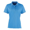 Saphir-Blau - Front - Premier - "Coolchecker" Poloshirt für Damen