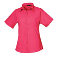 Leuchtend Pink - Front - Premier - Bluse für Damen  kurzärmlig