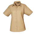 Khaki - Front - Premier - Bluse für Damen  kurzärmlig