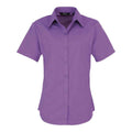 Reiches Violett - Front - Premier - Bluse für Damen  kurzärmlig