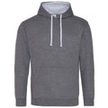 Holzkohle-Grau meliert - Front - Awdis - "Varsity" Kapuzenpullover für Damen