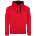 Feuerrot-Pechschwarz - Front - Awdis - "Varsity" Kapuzenpullover für Damen