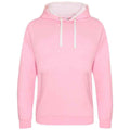 Babyrosa-Arktisch Weiß - Front - Awdis - "Varsity" Kapuzenpullover für Damen