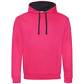 Leuchtend Pink-Dunkelblau - Front - Awdis - "Varsity" Kapuzenpullover für Damen