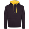 Pechschwarz-Gold - Front - Awdis - "Varsity" Kapuzenpullover für Damen