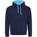 Marineblau-Hawaii-Blau - Front - Awdis - "Varsity" Kapuzenpullover für Damen