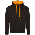 Pechschwarz-Orange - Front - Awdis - "Varsity" Kapuzenpullover für Damen