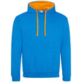 Saphir-Blau-Orange - Front - Awdis - "Varsity" Kapuzenpullover für Damen