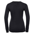 Schwarz - Back - Russell Collection - Sweatshirt V-Ausschnitt für Damen